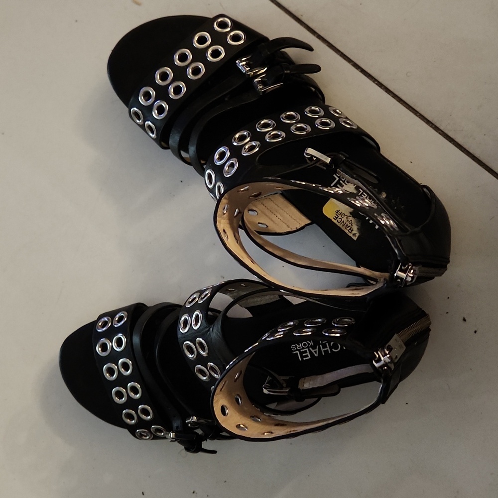 Michael Kors black grommet sandals